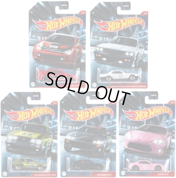 画像1: 2021 HW AUTO MOTIVE "CULT RACERS" 【5種セット】'08 Ford Focus/Nissan Skyline 2000 Turbo RS [KDR30]/Volkswagen Golf Mk2/'88 Honda CR-X/Scion FR-S(TOYOTA86北米仕様)