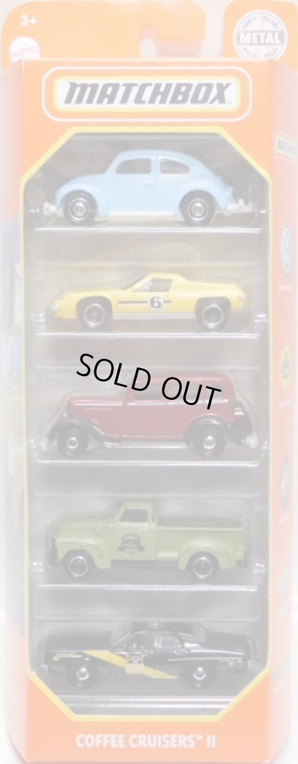 画像1: 2020 MATCHBOX 5PACK 【COFFEE CRUISERS II】'62 VOLKSWAGEN BEETLE/1972 LOTUS EUROPE/PLYMOUTH SEDAN/'47 CHEVY AD 3100/1978 DODGE MONACO POLICE (予約不可）