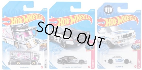 画像1: 【HOT WHEELS ベーシック　単品日本車3種セット (国内流通版)】ライジン・エクスプレス/トヨタ AE86 スプリンター トレノ/マツダ RX-3