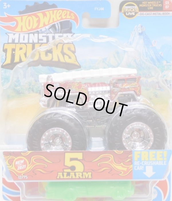 画像1: 2021 HW MONSTER TRUCKS! 【5 ALARM】 RED (includes RE-CRUSHABLE CAR)(予約不可）