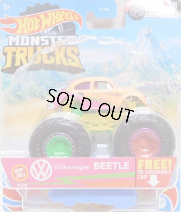 画像1: 2021 HW MONSTER TRUCKS! 【VOLKS WAGEN BEETLE】 ORANGE-PINK (includes RE-CRUSHABLE CAR)(予約不可）