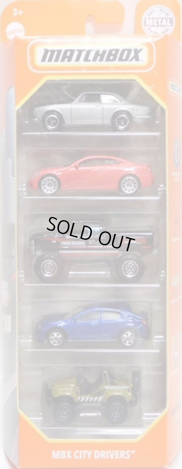 画像1: 2021 MATCHBOX 5PACK 【MBX CITY DRIVERS】1965 Alfa Romeo Giulia Sprint GTA/2010 Infiniti G37 Coupe/1999 Chevy Silverado 4x4/2017 Honda Civic Hatchback/Cliff Hanger