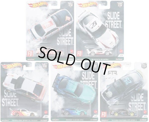 画像1: 2021 HW CAR CULTURE 【Eアソート SLIDE STREET (5種セット）】'20 TOYOTA GR SUPRA/NISSAN SILVIA (S14)/TOYOTA AE86 SPRINTER TRUENO/PANDEM SUBARU BRZ/'20 FORD MUSTANG RTR SPEC 5