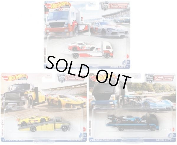 画像1: 【仮予約】PRE-ORDER - HW CAR CULTURE - TEAM TRANSPORT 【Nアソート 3種セット】'21 TOYOTA GR SUPRA/CORVETTE C8.R/VOLKSWAGEN ID R(11月上旬入荷予定）