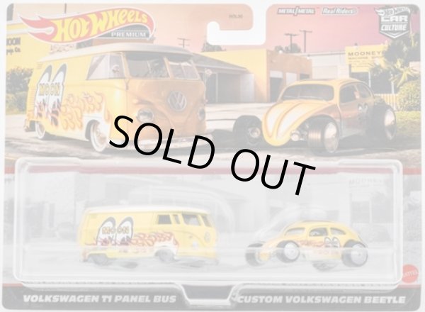 画像1: 2021 HW CAR CULTURE "PREMIUM 2PACK" 【"MOONEYES" VOLKSWAGEN T1 PANEL BUS / CUSTOM VOLKSWAGEN BEETLE】YELLOW/RR