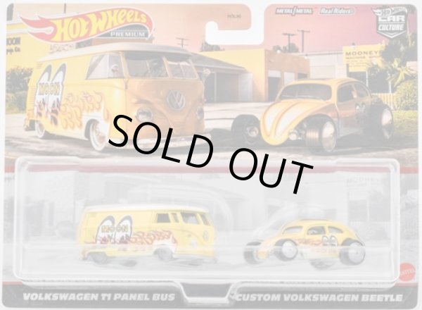 画像1: 2021 HW CAR CULTURE "PREMIUM 2PACK" 【"MOONEYES" VOLKSWAGEN T1 PANEL BUS / CUSTOM VOLKSWAGEN BEETLE】YELLOW/RR