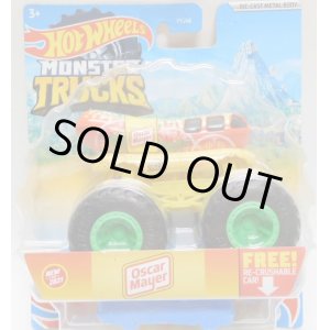 画像: 2021 HW MONSTER TRUCKS! WALMART EXCLUSIVE 【OSCAR MAYER(具あり)】 ORANGE-YELLOW (includes RE-CRUSHABLE CAR)(予約不可）