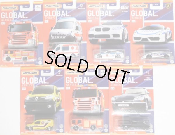 画像1: 2021 MATCHBOX GLOBAL SERIES 【7種セット - B】1968 Citroen DS/Scania P 360 Fire Truck/Renault Kangoo Express/Lamborghini Gallardo Police/BMW M5 Police/Renault Master Ambulance/Scania P 360 Fire Truck (予約不可）