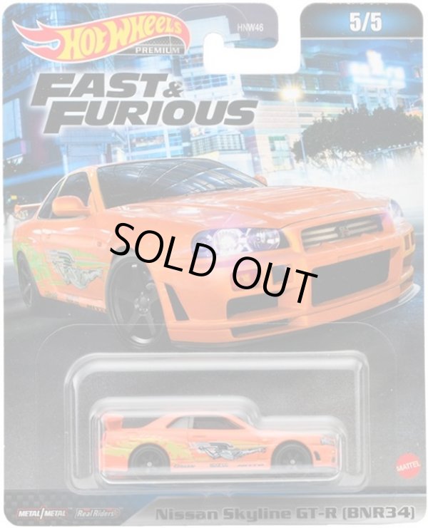 画像1: 2023 HW FAST & FURIOUS (ワイルド・スピード) 【NISSAN SKYLINE GT-R (BNR34)】 ORANGE/RR（お一人様1点まで）