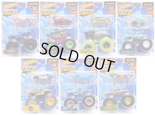 画像1: 【US版】 2023 HW MONSTER TRUCKS DUO!  【"INCLUDED DIE-CAST CAR!" Lアソート (8個入り）】(お取り置き不可）