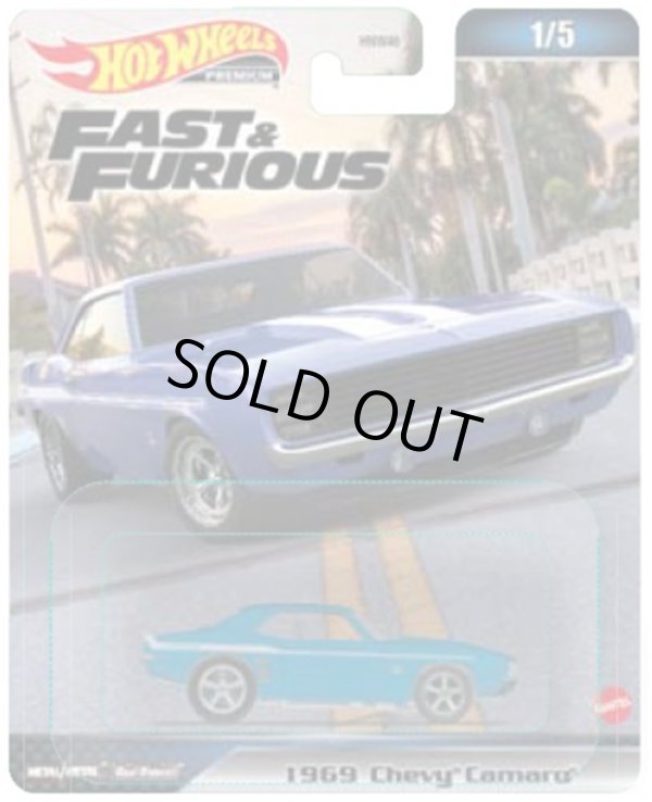 画像1: 2023 HW FAST & FURIOUS (ワイルド・スピード) 【1969 CHEVY CAMARO】 BLUE/RR