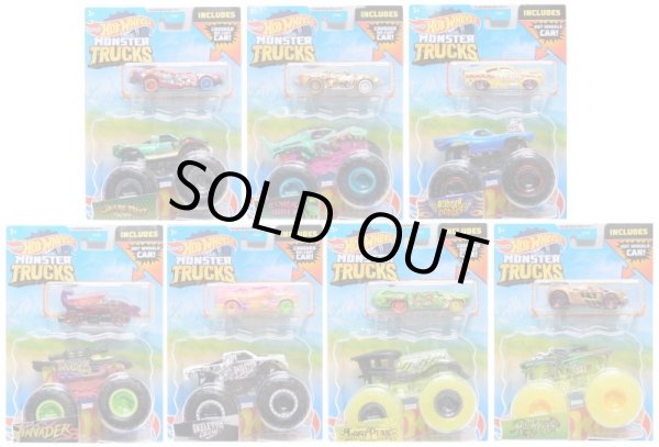 画像1: 【US版】 2023 HW MONSTER TRUCKS DUO!  【"INCLUDED DIE-CAST CAR!" Kアソート (8個入り）】(お取り置き不可）(予約不可)