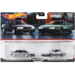 画像: 2024 HW CAR CULTURE "PREMIUM 2PACK" 【 '91 日産セントラ SE-R / 日産 シルビア (S13)】GRAY-PALE GREEN/RR