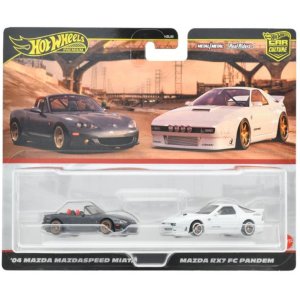 画像: 2024 HW CAR CULTURE "PREMIUM 2PACK" 【 マツダ RX7 FC パンデム / '04 マツダ マツダスピード ミアータ】WHITE-GRAY/RR(2024年4月下旬入荷予定）