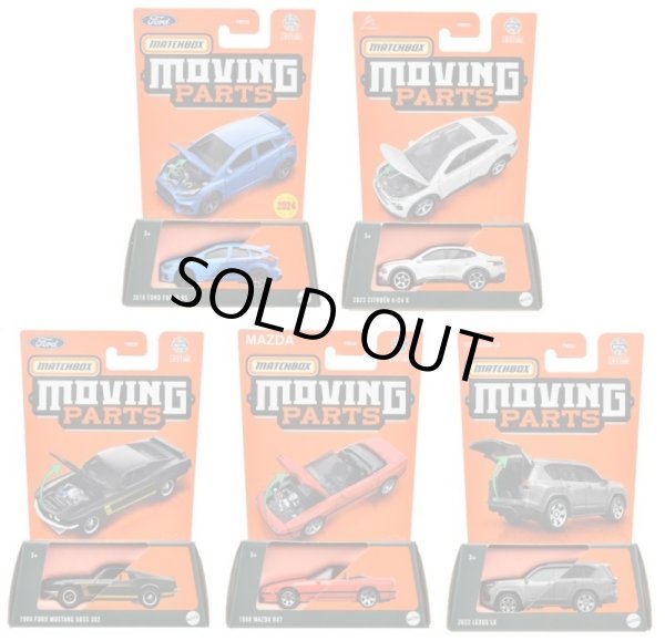 画像1: 【仮予約】PRE-ORDER - 【2024 MATCHBOX MOVING PARTS　"M"アソート 8個入り】1988 マツダ RX7/2022 レクサス LX/2018 フォード フォーカス RS/2023 シトロエン e-C4 X/1969 フォード マスタング ボス 302(2024年5月下旬入荷予定）