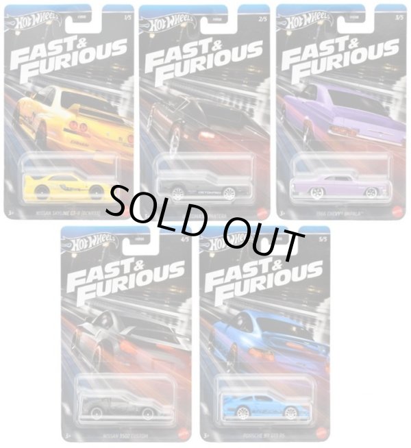 画像1: 2024 HW FAST & FURIOUS 【ワイルド・スピード テーマ Gアソート　10個入り】日産 スカイライン GT-R (BCNR33)/デ・トマソ パンテーラ/1966 シェビー インパラ/日産 350Z カスタム/ポルシェ 911 GT3 RS