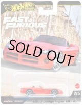 画像: 2025 HW FAST & FURIOUS (ワイルド・スピード) 【'03 ダッジバイパー SRT10】RED/RR