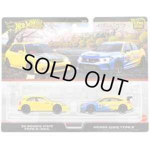 画像: 【仮予約】PRE-ORDER - 2025 HW CAR CULTURE "PREMIUM 2PACK" 【'99 ホンダ シビック タイプR(EK9)/ホンダ シビック タイプR】YELLOW/LT.BLUE/RR(2025年5月末入荷予定）(ショートした場合は先着順となります）