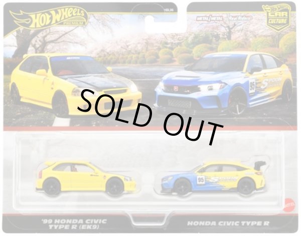 画像1: 【仮予約】PRE-ORDER - 2025 HW CAR CULTURE "PREMIUM 2PACK" 【'99 ホンダ シビック タイプR(EK9)/ホンダ シビック タイプR】YELLOW/LT.BLUE/RR(2025年5月末入荷予定）(ショートした場合は先着順となります）