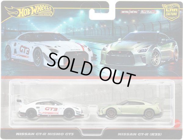 画像1: 【仮予約】PRE-ORDER - 2025 HW CAR CULTURE "PREMIUM 2PACK" 【日産 GT-R ニスモ GT3 / 日産 GT-R (R35)】WHITE/LT.OLIVE/RR(2025年11月上旬入荷予定）