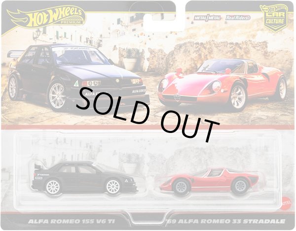 画像1: 【仮予約】PRE-ORDER - 2025 HW CAR CULTURE "PREMIUM 2PACK" 【アルファロメオ 155 V6 TI / '69 アルファロメオ 33 ストラダーレ】BLACK/RED/RR(2025年11月上旬入荷予定）