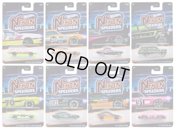 画像1: 【仮予約】PRE-ORDER - 2026【ネオン・スピーダーズ アソート Fアソート(10個入り)】ボルボ 850 エステート/カスタム フォード マーヴェリック/'62 コルベット/'64 シェビー ノヴァ ギャッサー/'70 ダッジ ヘミ チャレンジャー/フォルクスワーゲン SP2/'85 ホンダ CR-X/'71 ポルシェ 911(2026年2月中旬入荷予定）