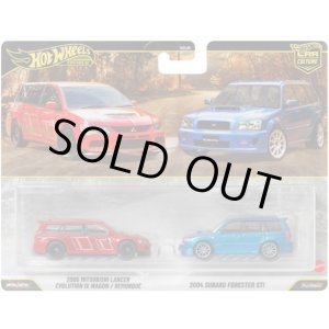 画像: 【仮予約】PRE-ORDER - 2026 HW CAR CULTURE "PREMIUM 2PACK" 【2005 三菱ランサー エボリューション IX ワゴン/2004 スバル フォレスター STI】RED/BLUE/RR (2026年2月末頃入荷予定）