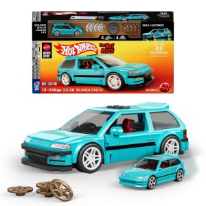 画像: 2025 Mattel Brick Shop【’Hot Wheels Custom ’90 Honda Civic EF Building Set】AQUA (外箱に少し凹みあり）