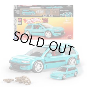 画像: 2025 Mattel Brick Shop【’Hot Wheels Custom ’90 Honda Civic EF Building Set】AQUA (外箱に少し凹みあり）