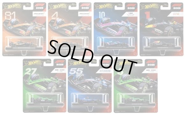 画像1: 【仮予約】PRE-ORDER - 2025 HW FORMULA 1 【"FORMULA 1" レース Kアソートメント(8個入り)】マクラーレン フォーミュラ 1 チーム (#81), (#4)/BWT アルピーヌ フォーミュラ 1 チーム (#10)/オラクル レッドブル・レーシング (#1)/キック ザウバー F1チーム (#27)/アトラシアン ウィリアムズ レーシング (#55)/キック ザウバー F1チーム (#5)(2026年6月下旬入荷予定）