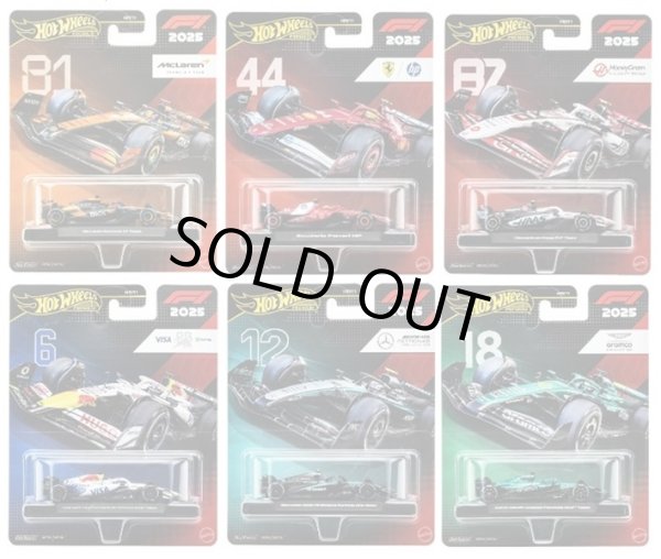 画像1: 【仮予約】PRE-ORDER - 2025 HW FORMULA 1 【"FORMULA 1" レース Lアソートメント(8個入り)】マクラーレン(#81)/スクーデリア・フェラーリ HP (#44)/マネーグラム・ハース(#87)/ビザ・キャッシュアップ レーシングブルズ(#6)/メルセデス-AMG ペトロナス(#12)/アストンマーティン アラムコ(#18)(2026年8月下旬入荷予定）