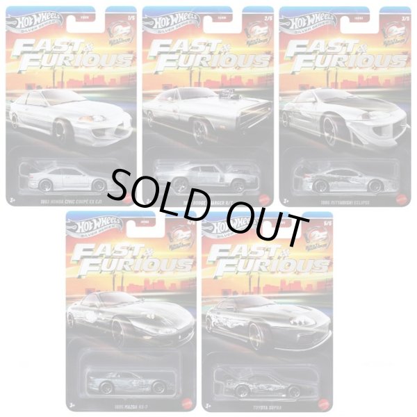 画像1: 【仮予約】PRE-ORDER - 2026 HW FAST & FURIOUS 【ワイルド・スピード テーマ Qアソート - 25周年記念 5種セット】1993 ホンダ シビック クーペ EX EJ1/1970 ダッジ チャージャー R/T/1995 三菱エクリプス/1995 マツダ RX-7/トヨタ スープラ(2026年10月下旬入荷予定）