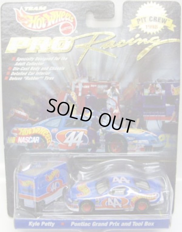 画像1: 1998 HOT WHEELS PRO RACING PIT CREW 【TEAM HOT WHEELS KYLE PETTY/PONTIAC GRAND PRIX and TOOL BOX】　LT.BLUE/RR