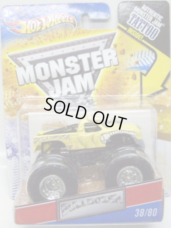 画像1: 2011 MONSTER JAM INSIDE TATTOO 【BULLDOZER】 LIGHT YELLOW (ホイール・バリエーション）