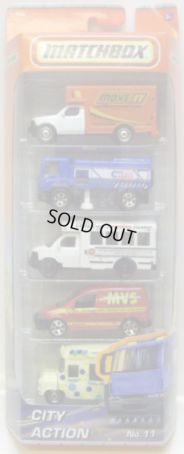 画像1: 2010 MATCHBOX 5PACK - CITY ACTION No.11 【MBX Mover / MBX Street Cleaner / GMC School Bus / 2006 Volkswagen Caddy / Ice Cream Van 】