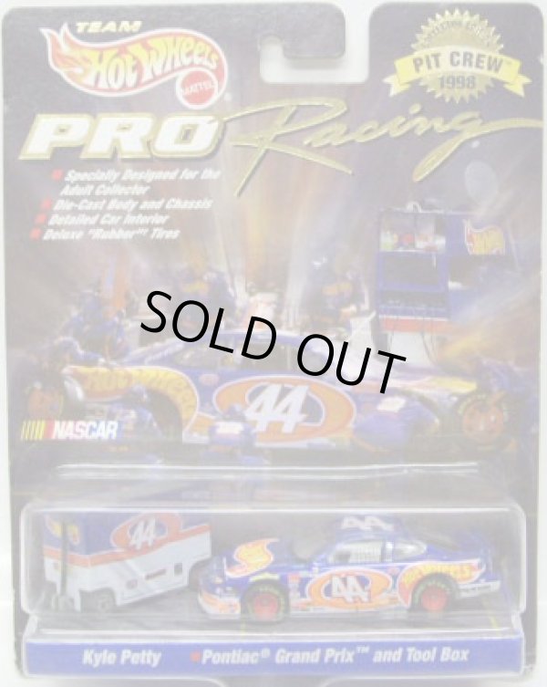 画像1: 1998 HOT WHEELS PRO RACING PIT CREW 【TEAM HOT WHEELS KYLE PETTY/PONTIAC GRAND PRIX and TOOL BOX】　BLUE/RR