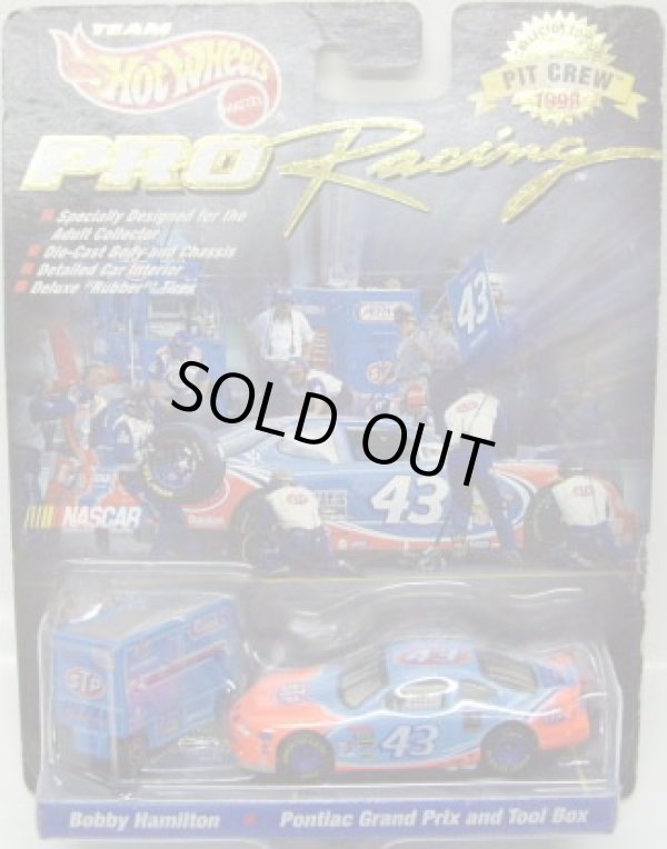 画像1: 1998 HOT WHEELS PRO RACING PIT CREW 【TEAM STP BOBBY HAMILTON/PONTIAC GRAND PRIX and TOOL BOX】　LT.BLUE/RR