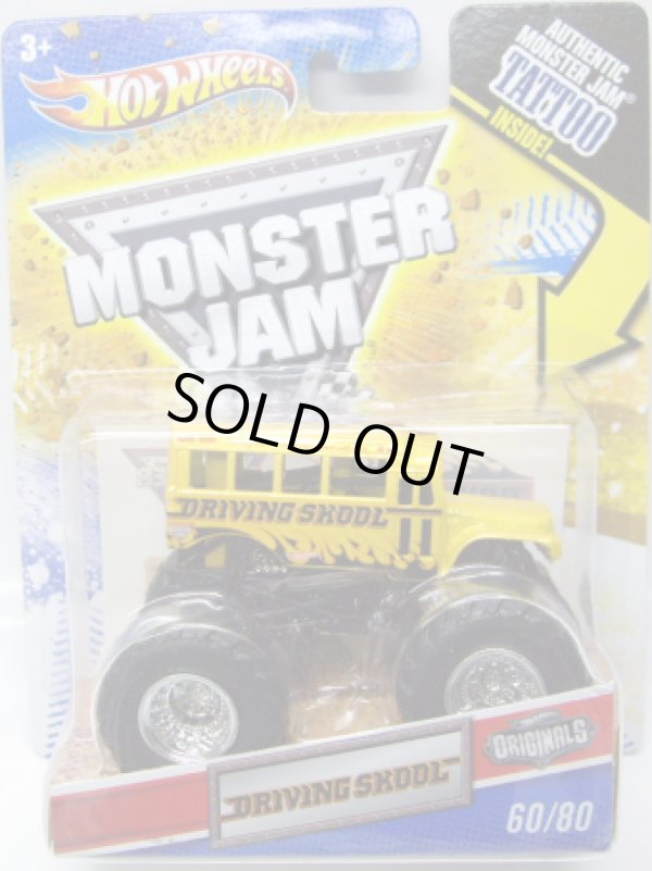 画像1: 2011 MONSTER JAM INSIDE TATTOO 【DRIVING SKOOL】 YELLOW (HW ORIGINALS)