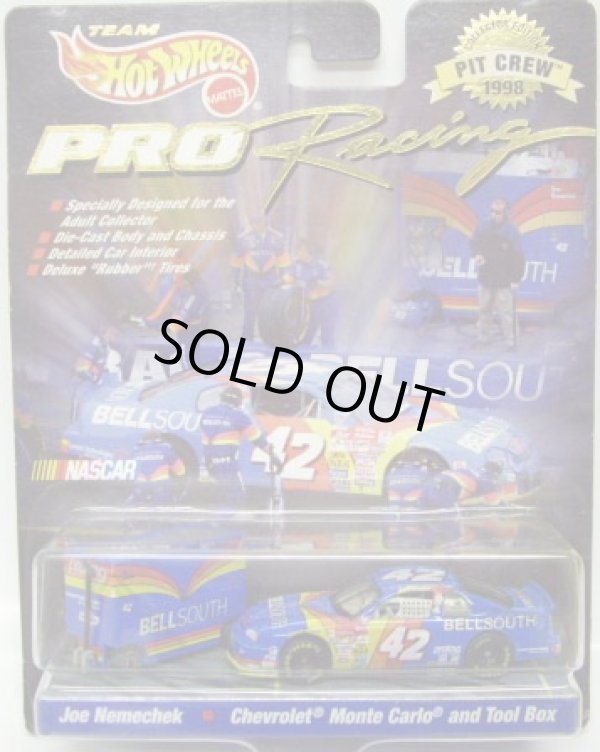 画像1: 1998 HOT WHEELS PRO RACING PIT CREW 【TEAM BELLSOUTH JOE NEMECHEK/CHEVROLET MONTE CARLO and TOOL BOX】　BLUE/RR