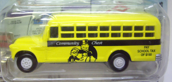 画像: 2005 JOHNNY LIGHTNING - MONOPOLY 【PAY SCHOOL TAX '56 CHEVY SCHOOL BUS】　YELLOW/RR (WHITE LIGHTNING)