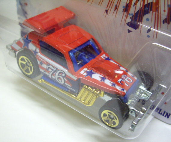 画像: 2010 WALMART EXCLUSIVE 4th of July 【AMC GREASED GREMLIN】　RED/5SP ※台紙のエッジにダメージ