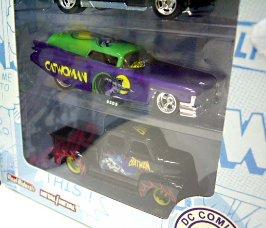 画像: 2011 NOSTALGIC BRANDS - DC COMICS 4PACK 【'34 FORD DELIVERY/CUSTOM '77 DODGE VAN/'59 CADILLAC FUNNY CAR/'50s CHEVY TRUCK】　(WALMART EXCLUSIVE)