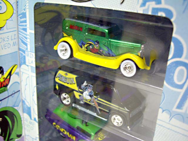 画像: 2011 NOSTALGIC BRANDS - DC COMICS 4PACK 【'34 FORD DELIVERY/CUSTOM '77 DODGE VAN/'59 CADILLAC FUNNY CAR/'50s CHEVY TRUCK】　(WALMART EXCLUSIVE)