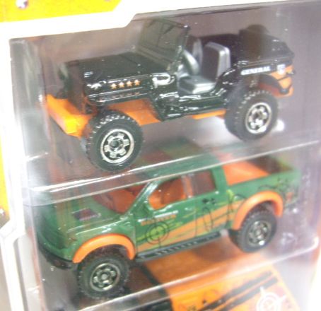 画像: 2012 MATCHBOX 5PACK - BATTLE MISSION (Jeep Willys / Ford F150 SVT Raptor / Armored Response Vehicle / Desert Thunder V16 / Humvee w/gun)