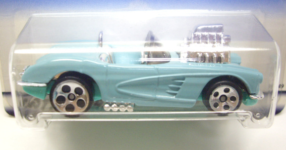 画像: 【'58 CORVETTE with ENGINE】 TURQUOISE/5H (98 BLUE CAR CARD)