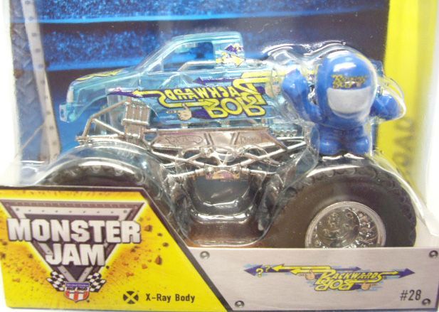 画像: 2014 MONSTER JAM included MONSTER JAM FIGURE! 【BACKWARDS BOB】 CLEAR BLUE (X-RAY BODY)