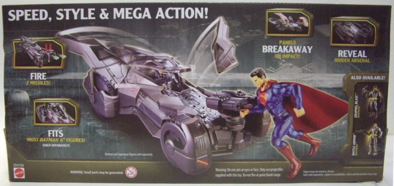 画像: 2016 MATTEL BATMAN v SUPERMAN 【EPIC STRIKE BATMOBILE】　DK.GRAY (6インチFIGUREが乗せれるサイズです)