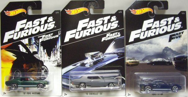 画像: 2016  FAST & FURIOUS （ワイルドスピード）【8種セット】'94 TOYOTA SUPRA/HONDA S2000/'67 FORD MUSTANG/'70 CHEVELLE SS/FORD GT-40/'08 DODGE CHALLENGER SRT8/'69 DODGE CHARGER DAYTONA/'70 DODGE CHARGER R/T