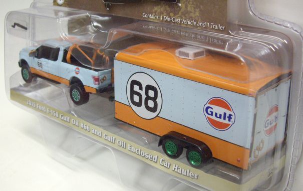 画像: 2016 GREENLIGHT - HITCH & TOW S7 【2015 FORD F-150 GULF OIL #66 AND GULF OIL ENCLOSED CAR HAULER】 LT.BLUE/RR (GULF) (GREEN MACHINE)