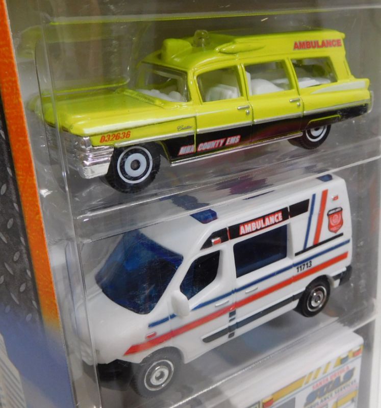 画像: 2015 MATCHBOX 5PACK  【EMT】Ford Police Interceptor / 1963 Cadillac Ambulance / Renault Master Ambulance / Ford E-350 Ambulance / Express Delivery